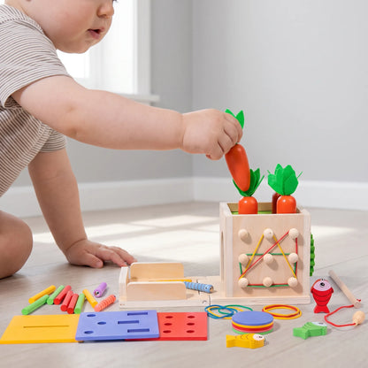 Montessori Houten Speelset – Activiteitenkubus Set Voor Peuters