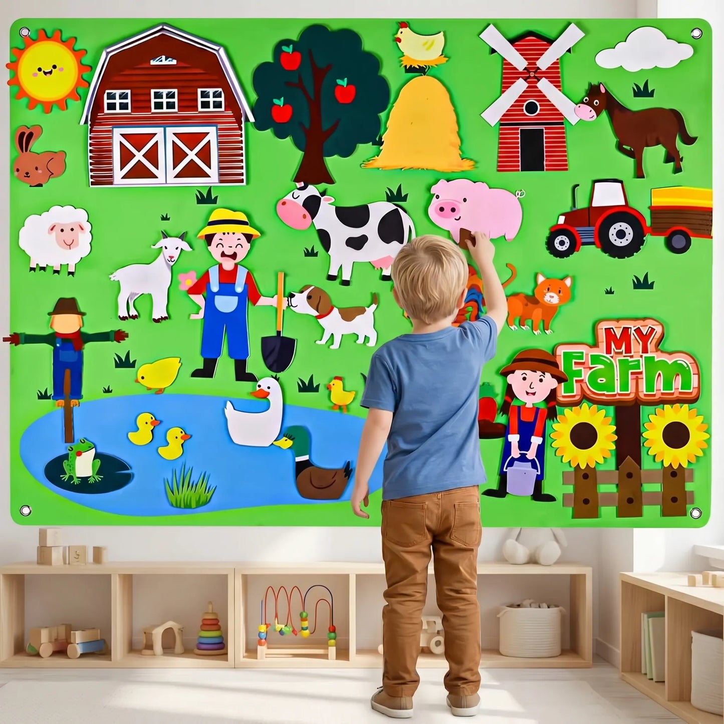 Montessori Viltspeelgoed – Creatieve Boerderij Set