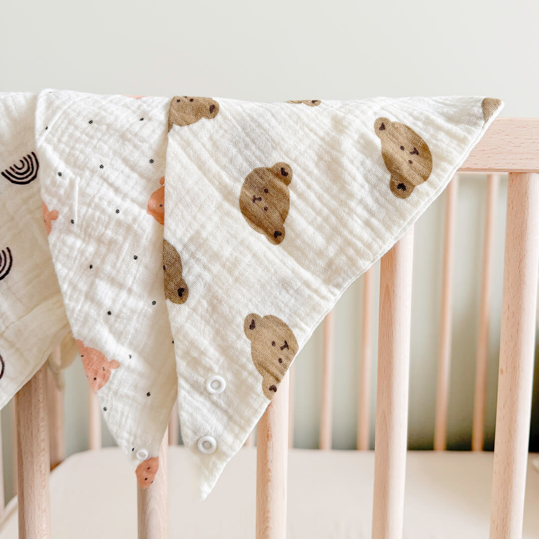 Mousseline Inbakerdeken – Driehoekige Baby Mousseline Slabbetje