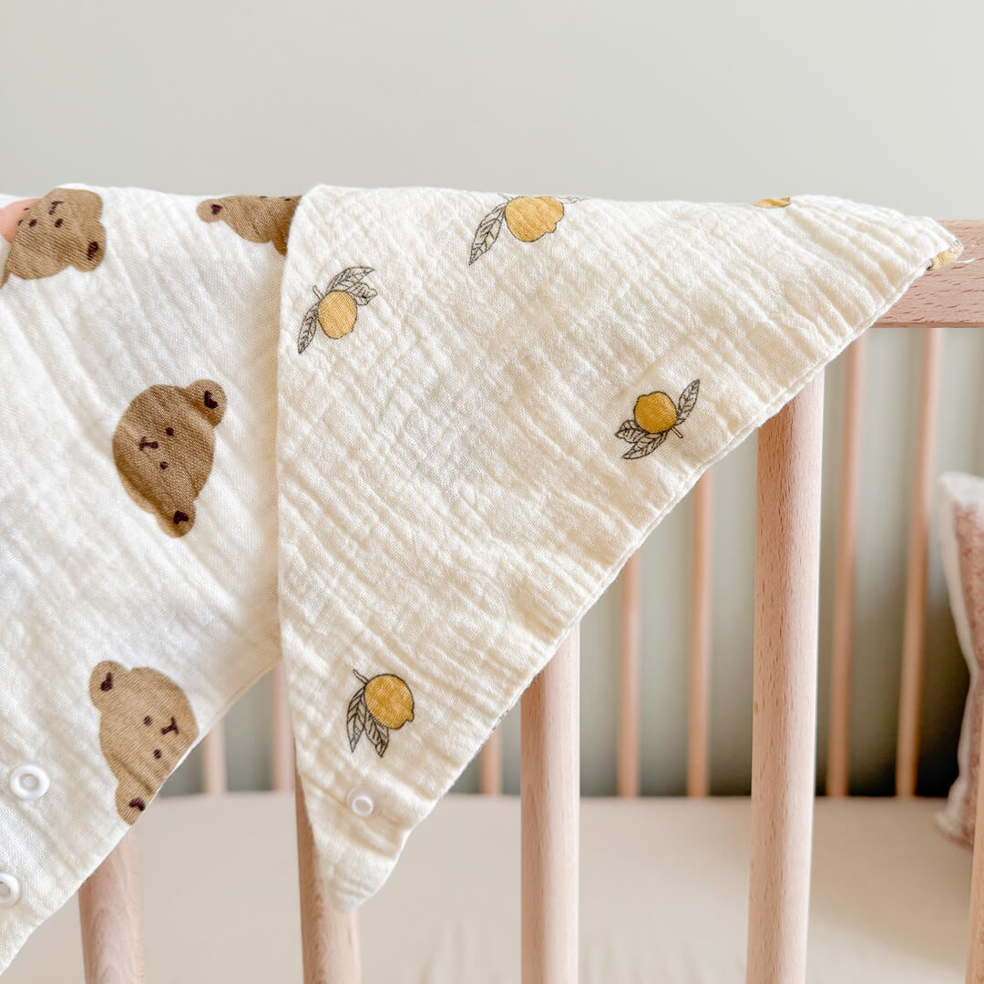 Mousseline Inbakerdeken – Driehoekige Baby Mousseline Slabbetje