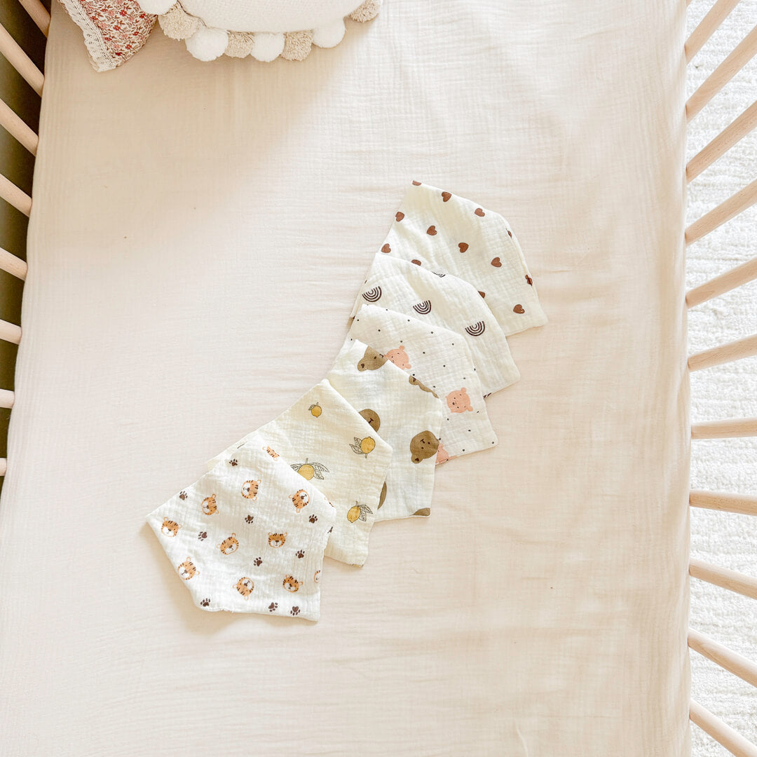 Mousseline Inbakerdeken – Driehoekige Baby Mousseline Slabbetje
