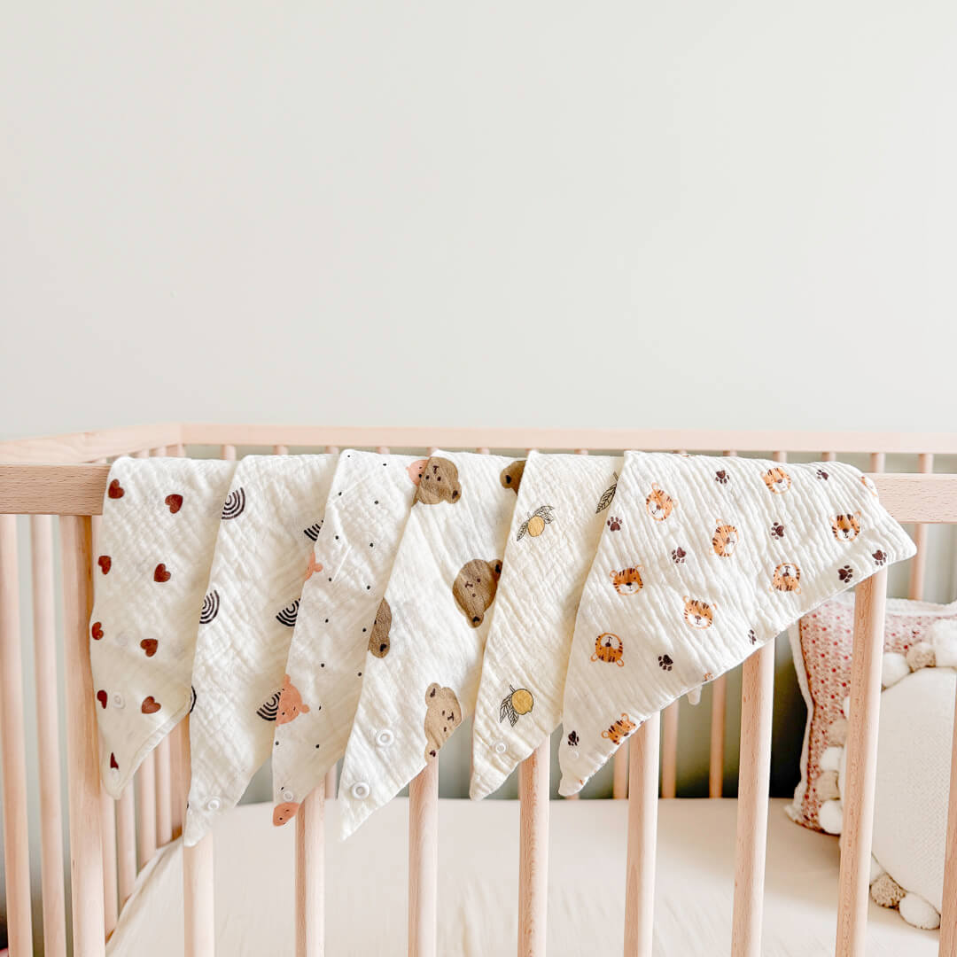 Mousseline Inbakerdeken – Driehoekige Baby Mousseline Slabbetje