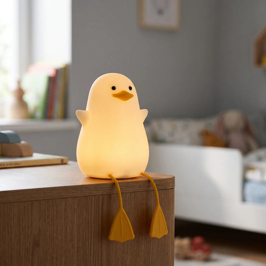 Nachtlampje Kind Dieren | Siliconen Lampje met Touchbediening | Eend Hertje of Poesje