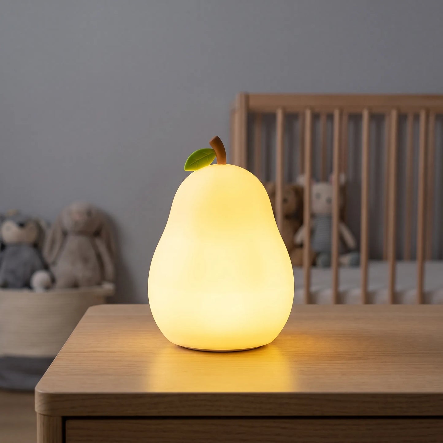 Nachtlampje Kinderkamer | LED Sfeerlamp in Peervorm | Zacht Nachtlicht