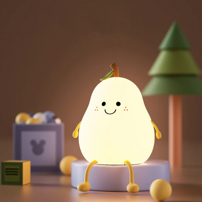 Nachtlampje Kinderkamer | LED Sfeerlamp in Peervorm | Zacht Nachtlicht