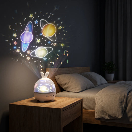 Nachtlampje met Muziek | Projector met Sterrenhemel en Afstandsbediening | Oplaadbaar via USB