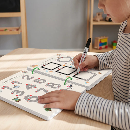 Oefenboek Leren Schrijven Kinderen | Letters en Cijfers | Herbruikbaar
