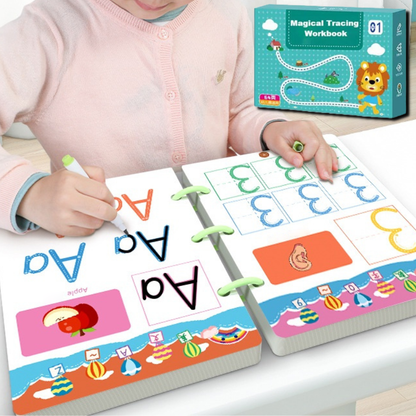 Oefenboek Leren Schrijven Kinderen | Letters en Cijfers | Herbruikbaar