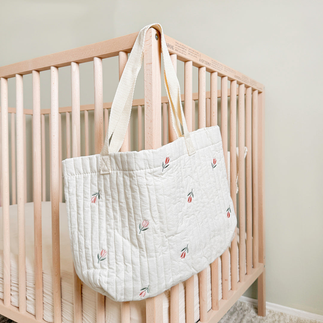 Pasgeboren Berenprint Tote Tas – Gewatteerde Baby Luiertas