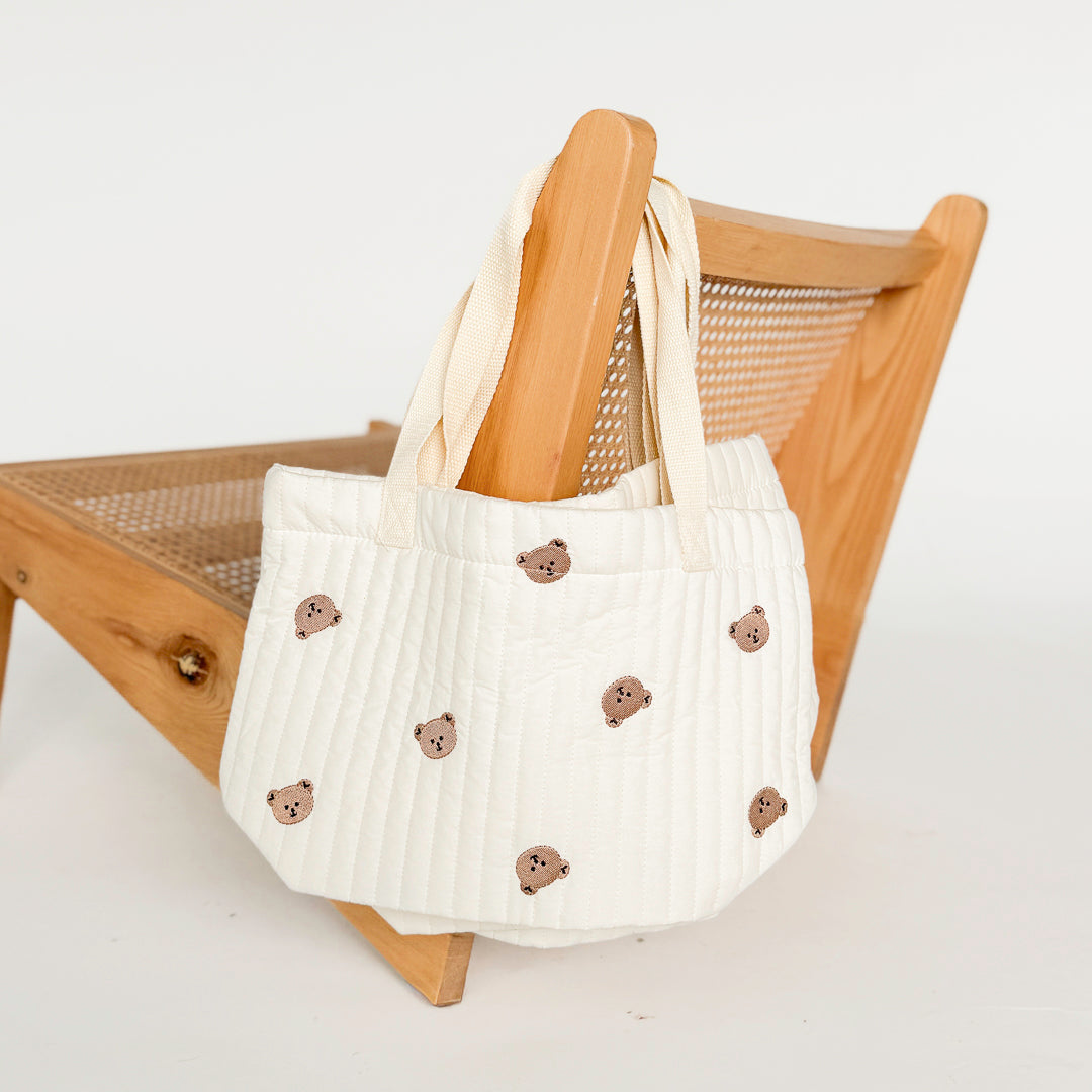Pasgeboren Berenprint Tote Tas – Gewatteerde Baby Luiertas