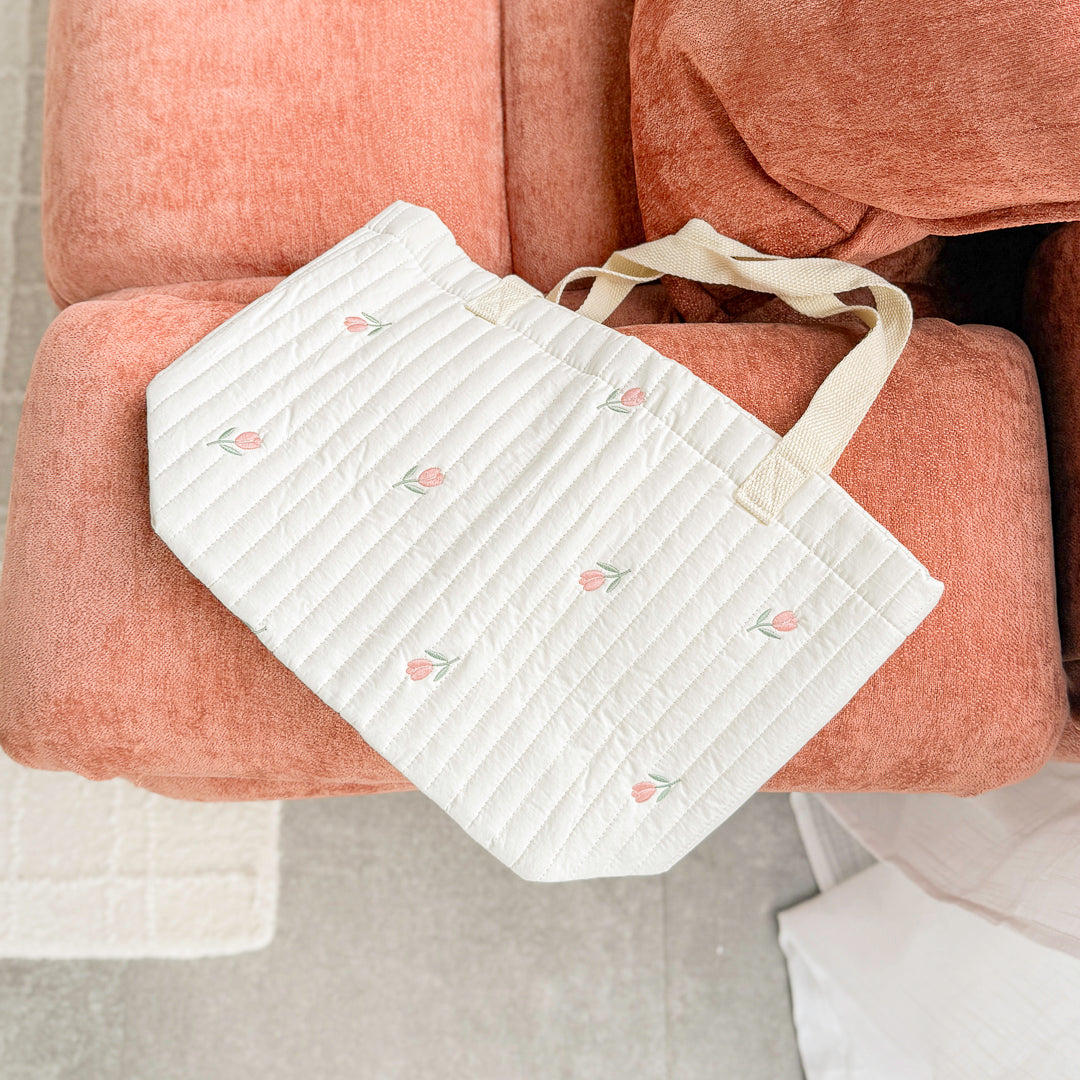 Pasgeboren Berenprint Tote Tas – Gewatteerde Baby Luiertas