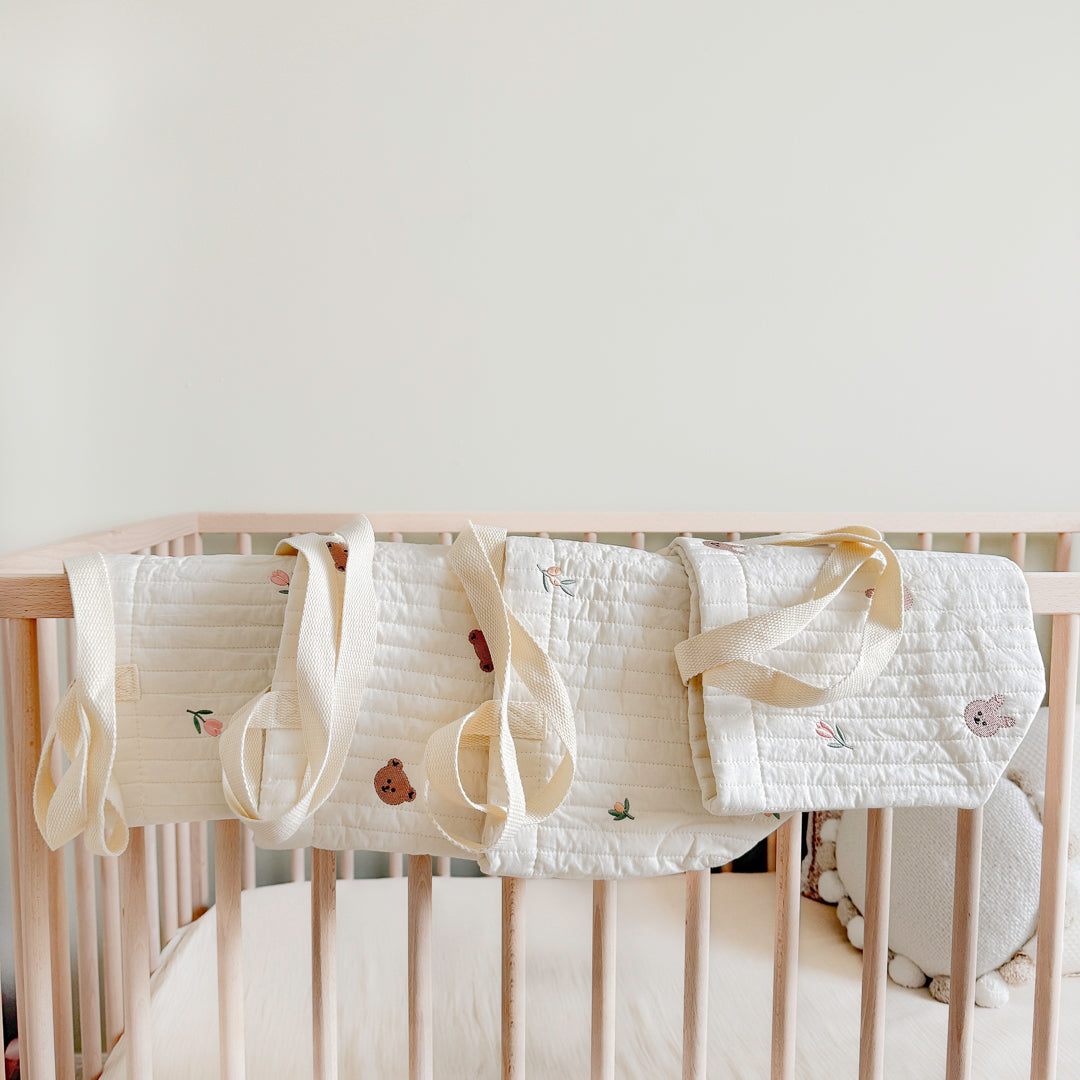 Pasgeboren Berenprint Tote Tas – Gewatteerde Baby Luiertas
