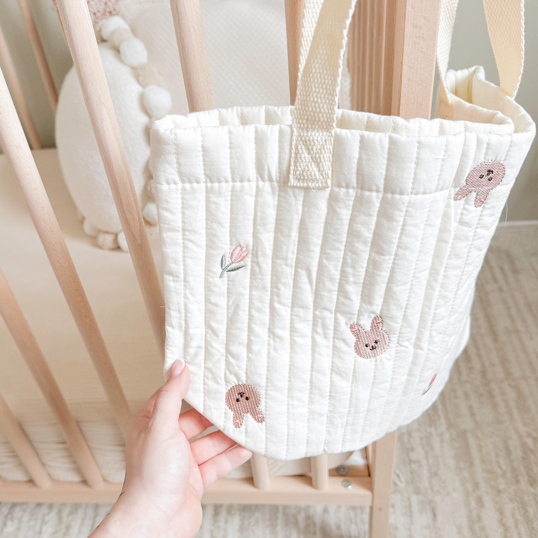 Pasgeboren Berenprint Tote Tas – Gewatteerde Baby Luiertas