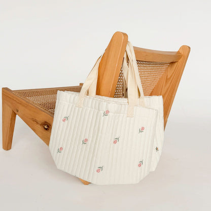 Pasgeboren Berenprint Tote Tas – Gewatteerde Baby Luiertas
