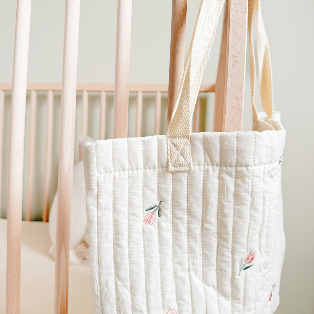 Pasgeboren Berenprint Tote Tas – Gewatteerde Baby Luiertas