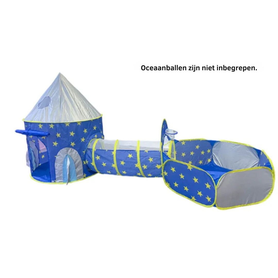 3-in-1 Speeltent Voor Kinderen – Indoor Speelhuis Met Kruiptunnel En Ballenbak