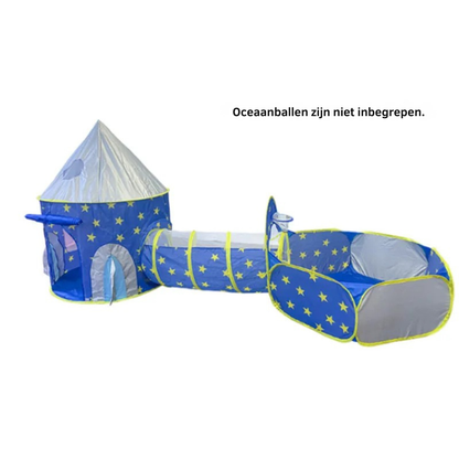 3-in-1 Speeltent Voor Kinderen – Indoor Speelhuis Met Kruiptunnel En Ballenbak