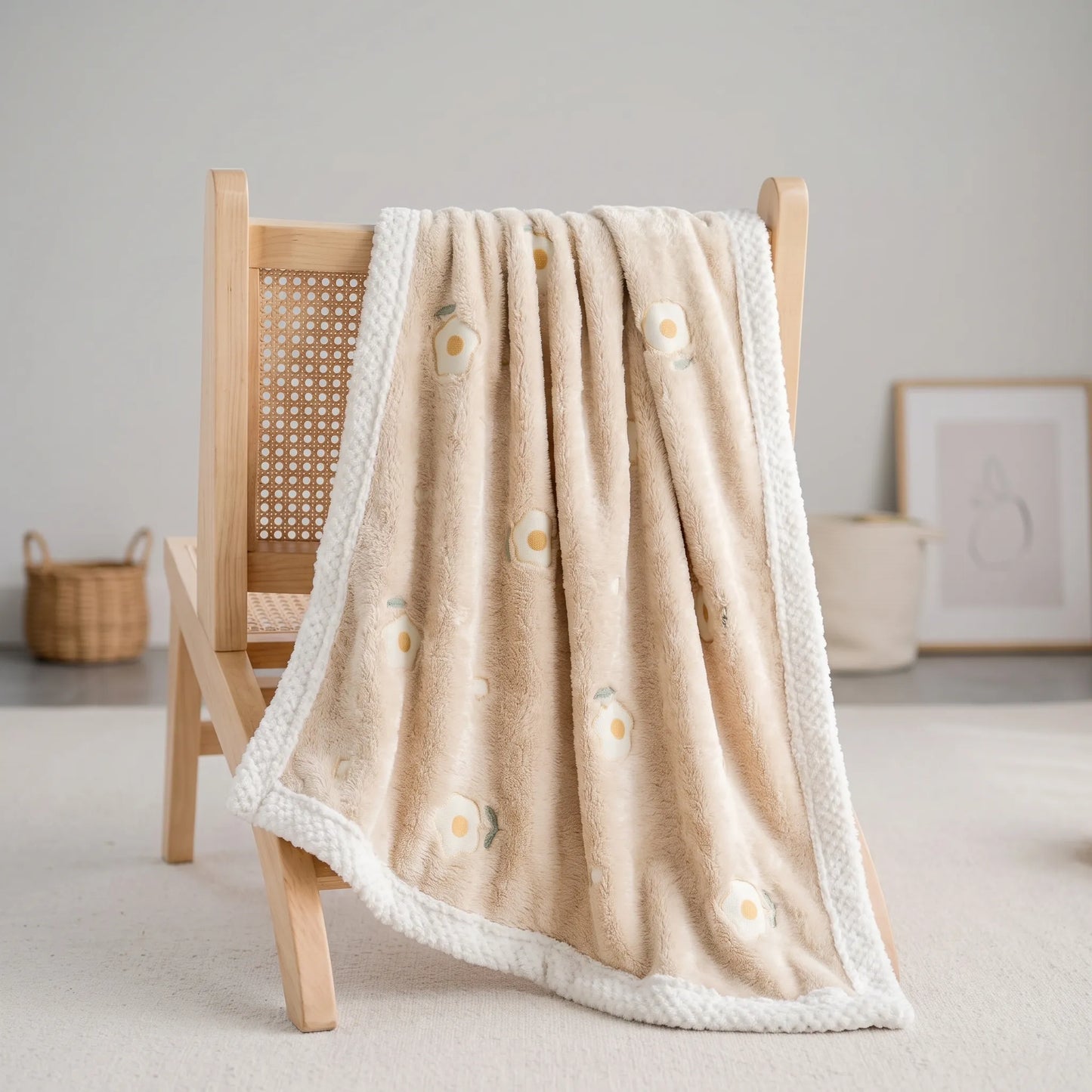 Plush Baby   Blanket - Soft Floral Print Newborn Blanket