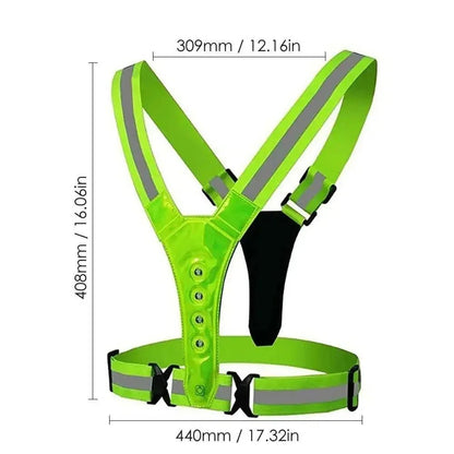 Reflecterend LED hardloopvest met verstelbare banden 7