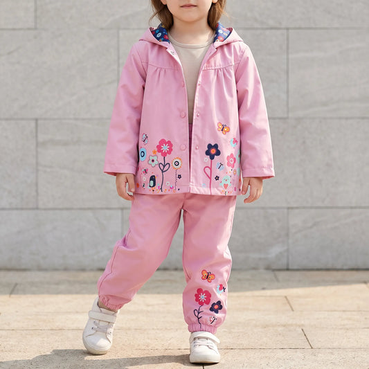 Regenpak Kinderen | Waterdichte Jas en Broek met Capuchon | Maten 90 tot 130 cm
