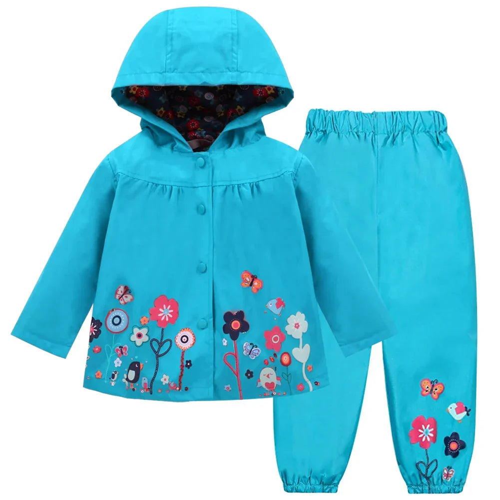 Regenpak Kinderen | Waterdichte Jas en Broek met Capuchon | Maten 90 tot 130 cm