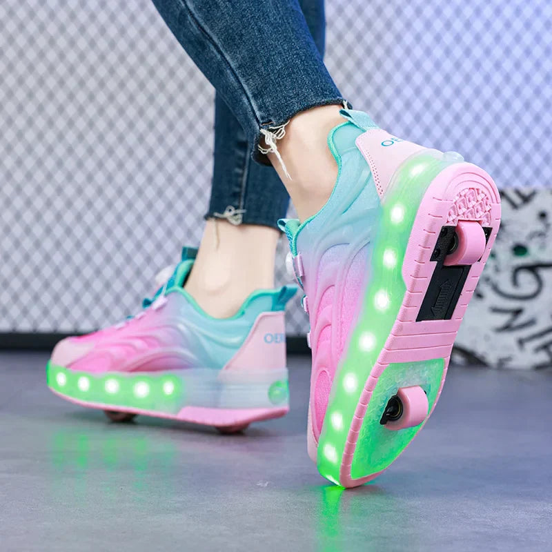 Rolschaats Schoenen – Lichtgevende Sneakers Met Wieltjes Voor Kinderen