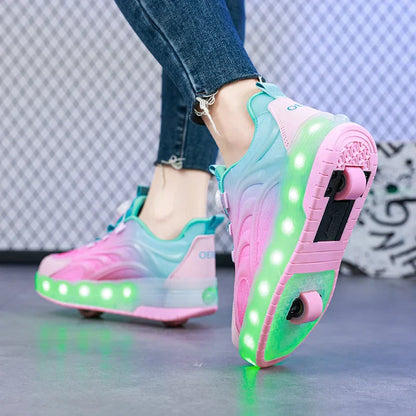 Rolschaats Schoenen – Lichtgevende Sneakers Met Wieltjes Voor Kinderen