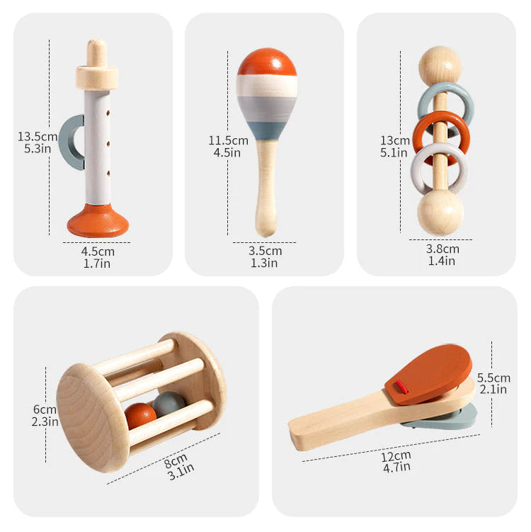 Houten Montessori Instrumenten – Muzikale Speelset Voor Kinderen