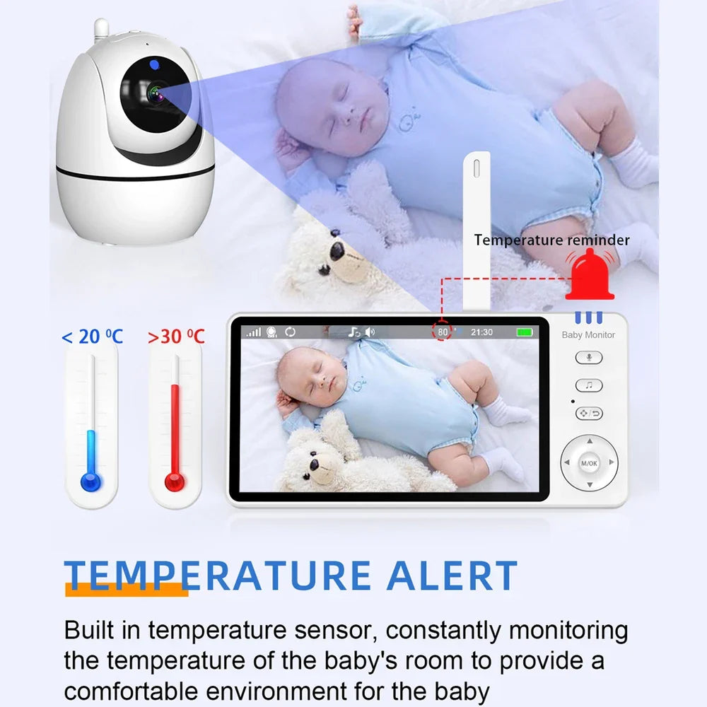 Babyfoon met camera en 5 inch scherm 4