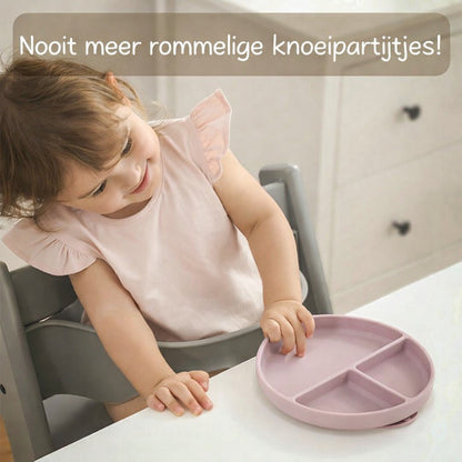 Siliconen zuigbord – rond babyzuigbord van 100% voedselveilig siliconen | anti-knoei-MiniBea