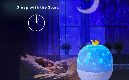 Nachtlicht mit Projektor | Sternenhimmel oder Unterwasserwelt mit Melodien | Zwei in Eins