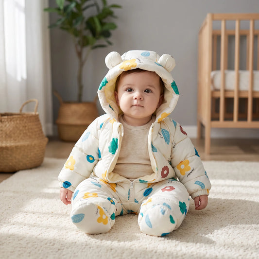 Sneeuwpak Baby | Gevoerd Boxpak met Capuchon en Berenoortjes | 3 tot 18 Maanden