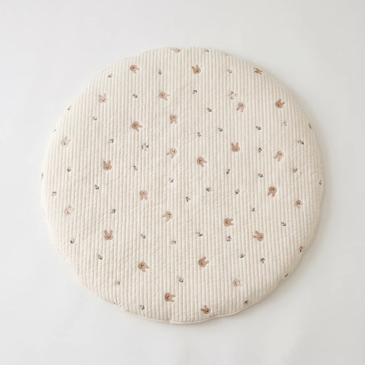 Speelkleed Baby | Rond Boxkleed van Katoen met Borduursel | Kruipmat 80 cm