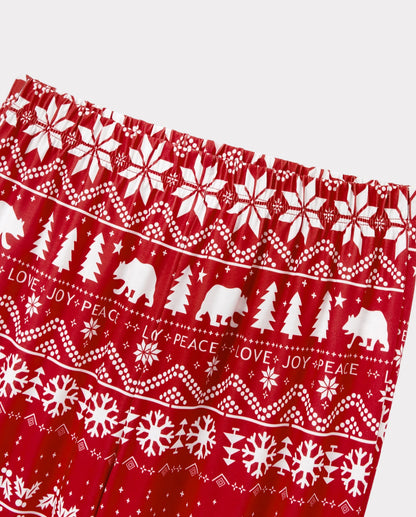 Kerstpyjama Gezin Rood | Klassieke Kerstprint met Sokken | Dames Heren Kinderen Baby en Huisdier