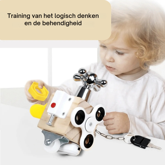 Montessori Activiteitenkubus – Houten Fidget Activiteitenkubus Blok
