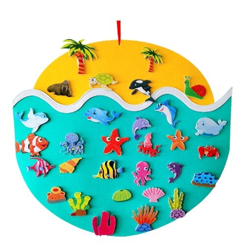 Viltbord Kinderen | Montessori Speelbord met Dieren | Educatief Speelgoed