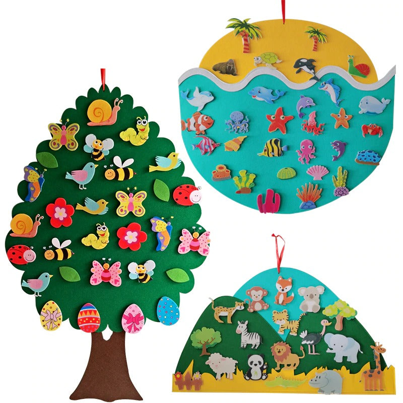 Viltbord Kinderen | Montessori Speelbord met Dieren | Educatief Speelgoed