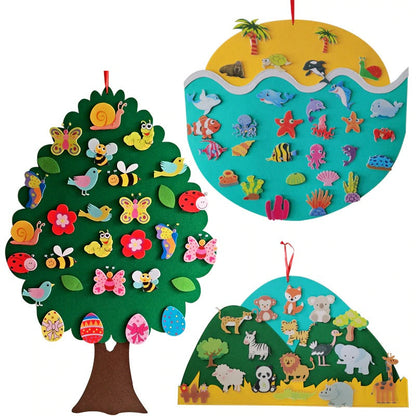 Viltbord Kinderen | Montessori Speelbord met Dieren | Educatief Speelgoed
