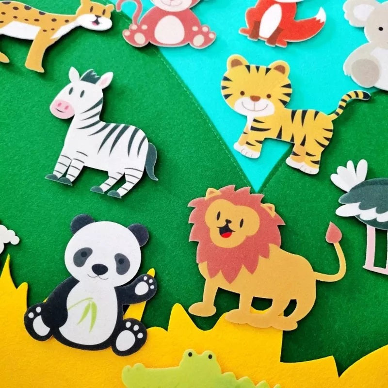 Viltbord Kinderen | Montessori Speelbord met Dieren | Educatief Speelgoed
