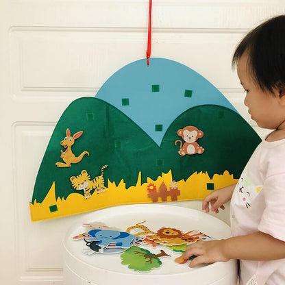 Viltbord Kinderen | Montessori Speelbord met Dieren | Educatief Speelgoed