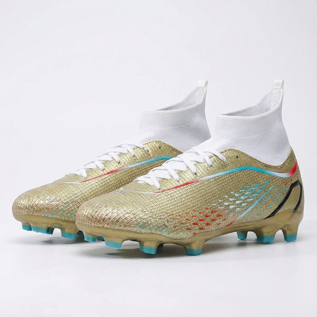 Voetbalschoenen Kinderen | Model met Hoge Schacht en Enkelsteun | Grip op Meerdere Ondergronden