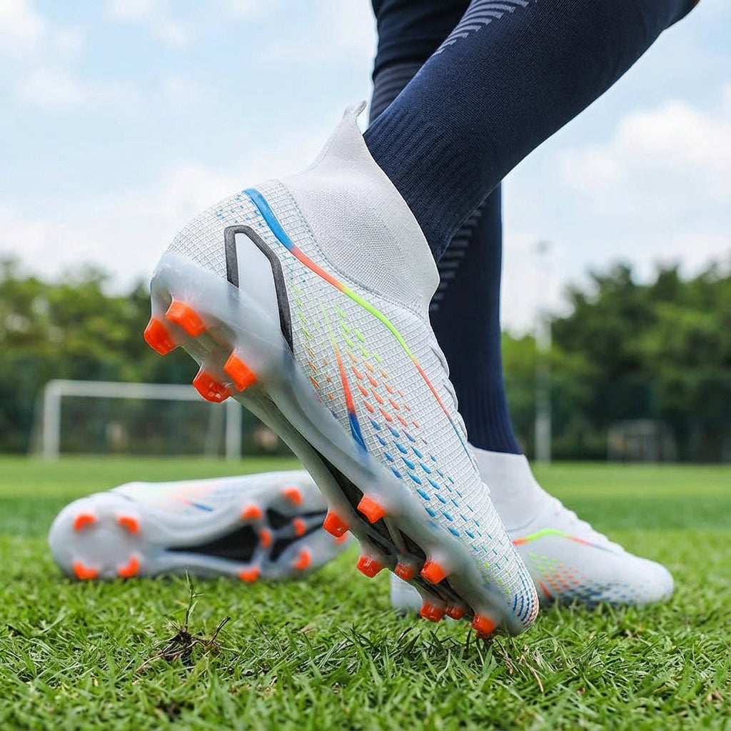 Voetbalschoenen Kinderen | Model met Hoge Schacht en Enkelsteun | Grip op Meerdere Ondergronden