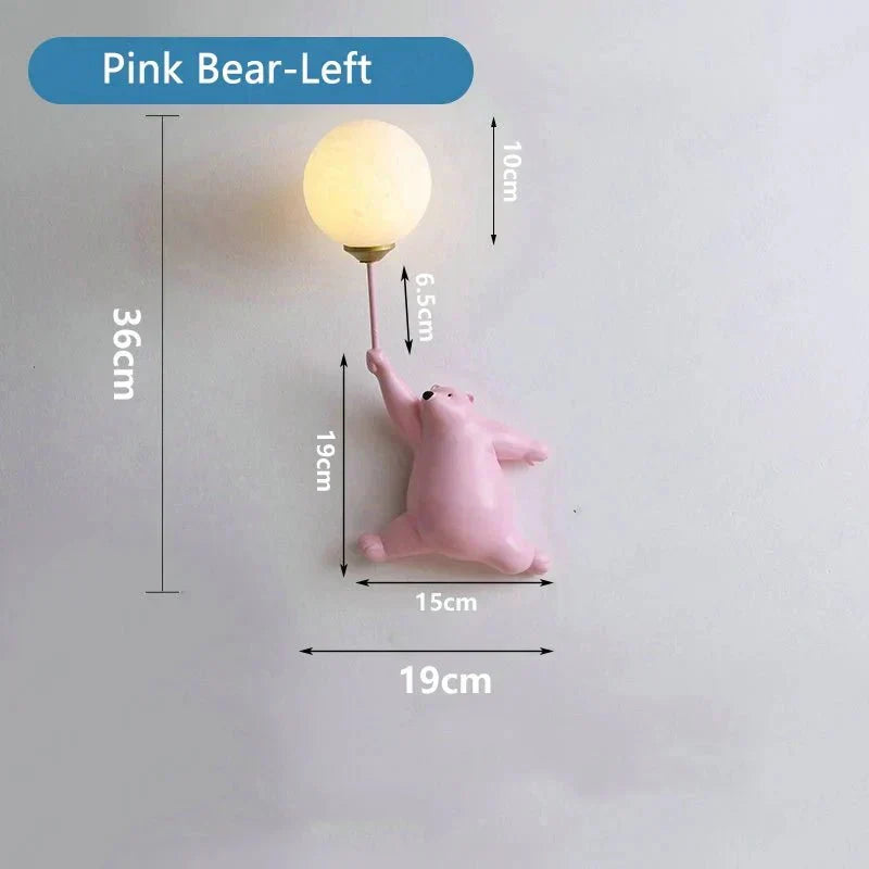 Wandlamp Kinderkamer Teddybeer | LED Nachtlampje voor Babykamer