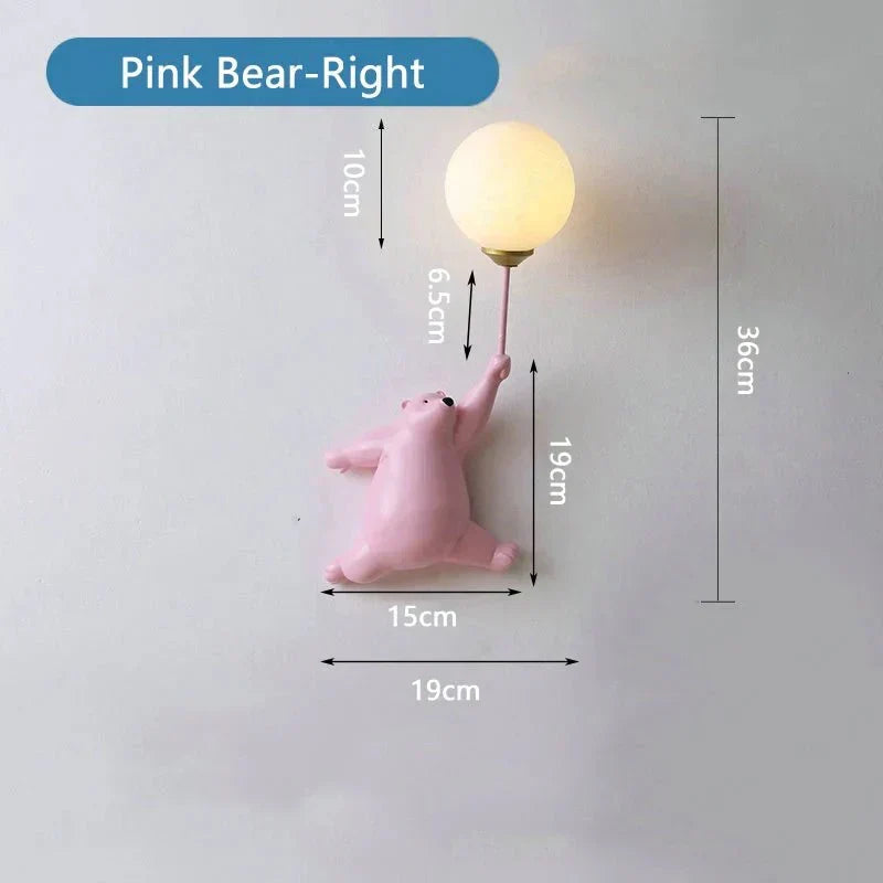 Wandlamp Kinderkamer Teddybeer | LED Nachtlampje voor Babykamer