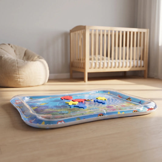 Waterspeelmat Baby | Opblaasbare Watermat voor Tummy Time | Met Zeediertjes