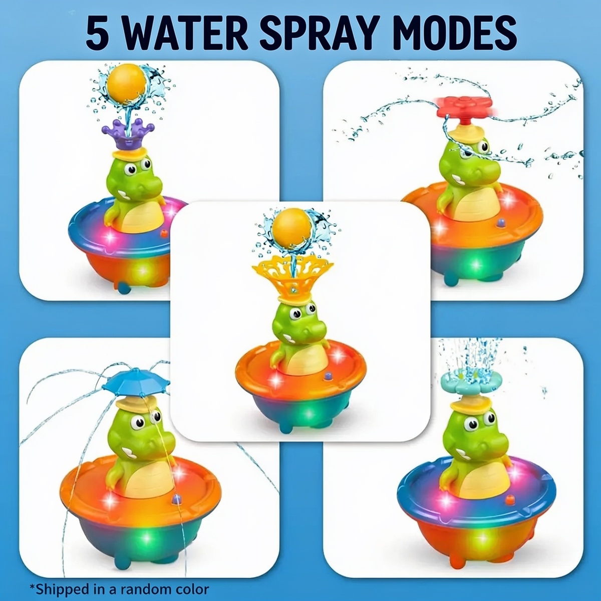 5 WATER SPRAY MODES. *Shipped in a random color