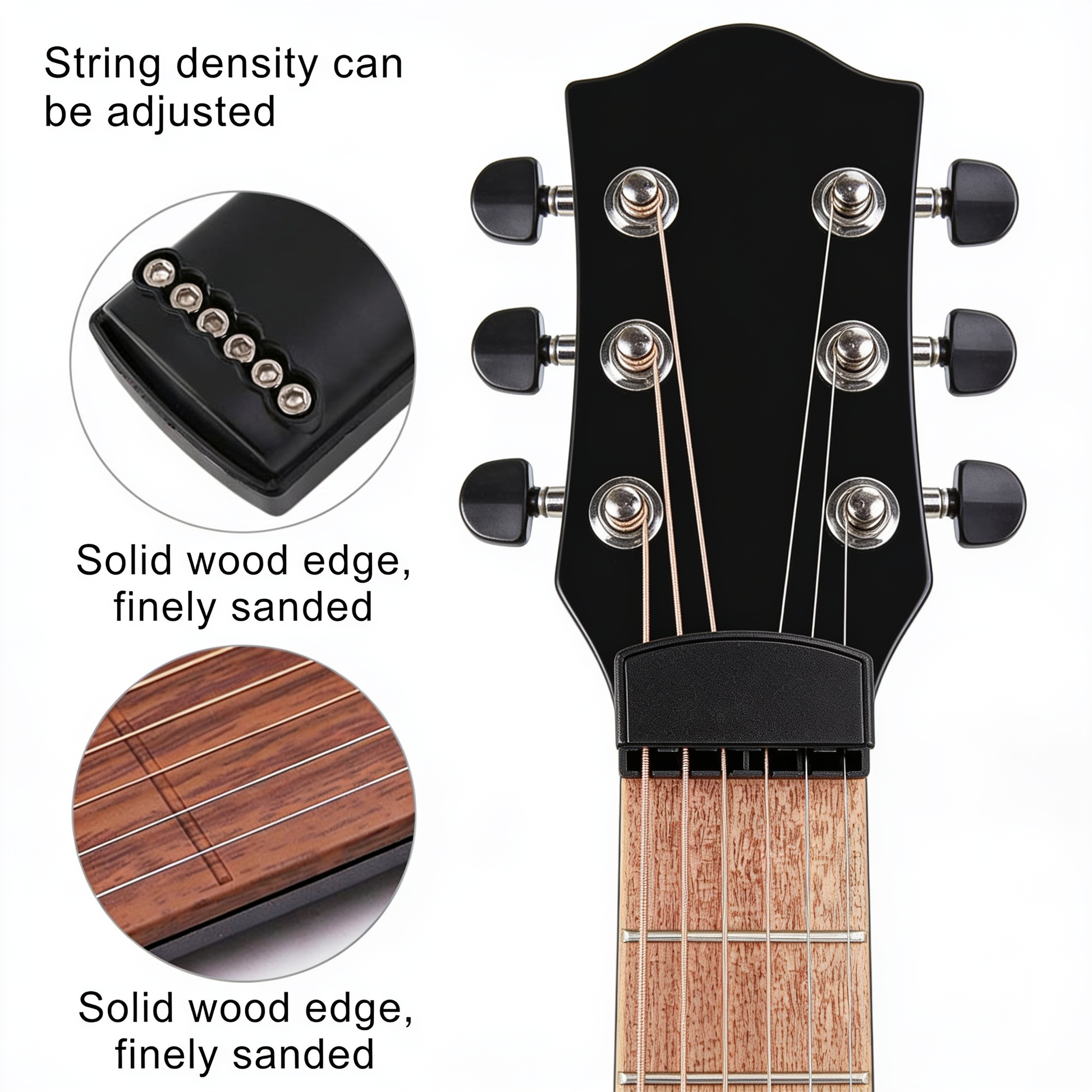 String density can be adjusted. Solid wood edge, finely sanded