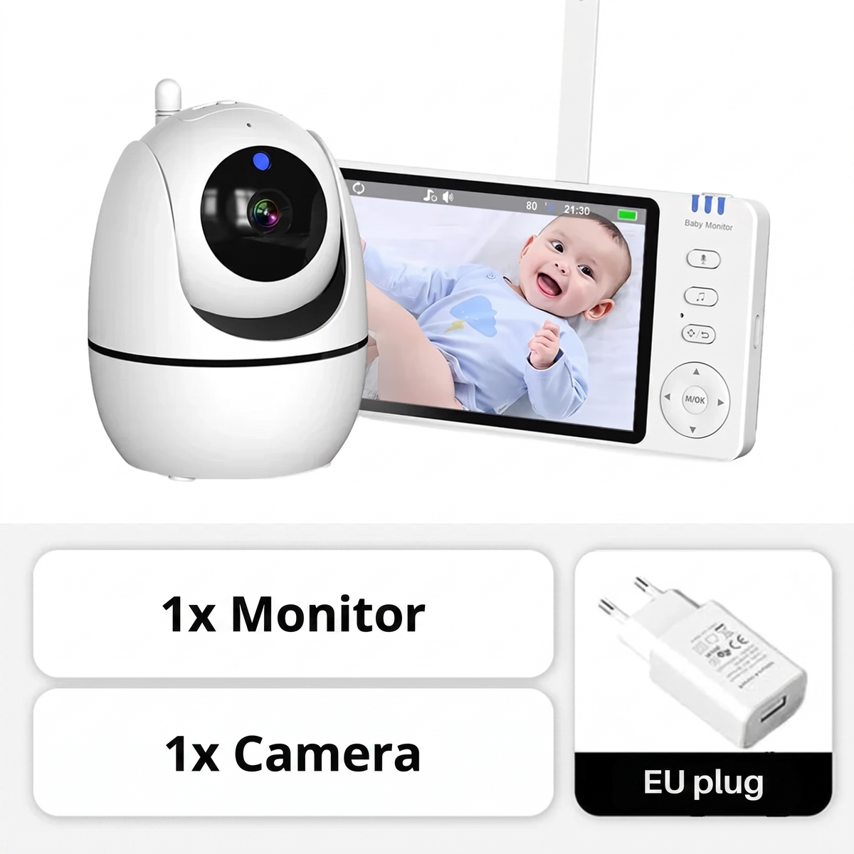 1x Monitor. 1x Camera. EU plug