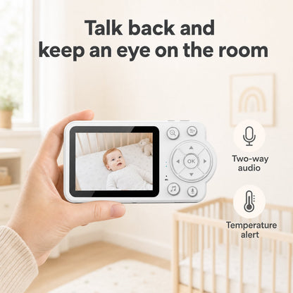 Babyfoon met camera tweeweg audio en temperatuuralarm