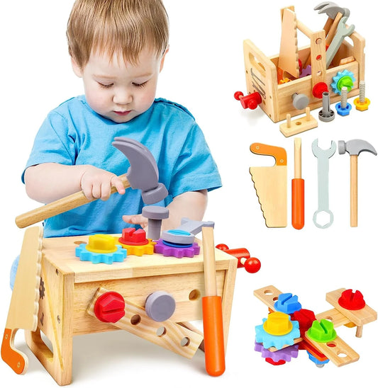 Montessori Peuter Gereedschapsset – Houten Werkbank Toolbox Speelgoed